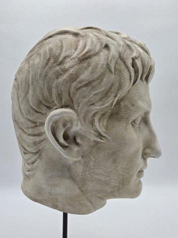 sculptuur, Testa di Augusto - 39 cm - marmerpoeder