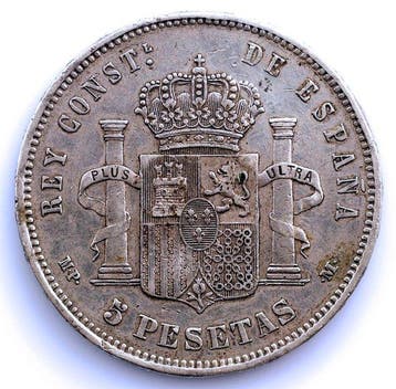 Espagne. Alphonse XIII. 5 Pesetas 1890 MPM (Sans prix de