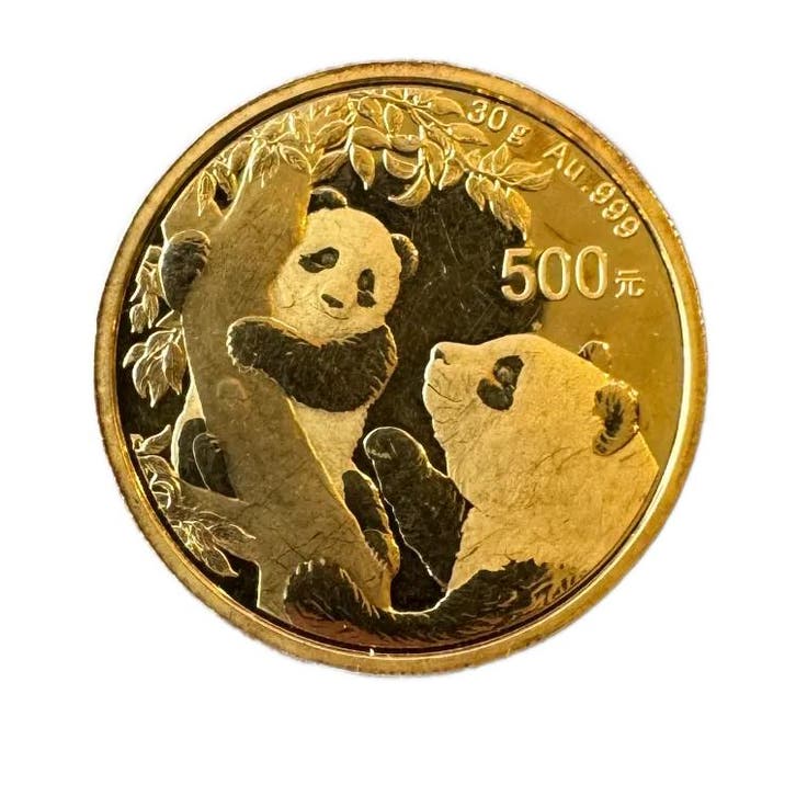 30 gram gouden Panda munt circulated, Timbres & Monnaies, Métaux nobles & Lingots
