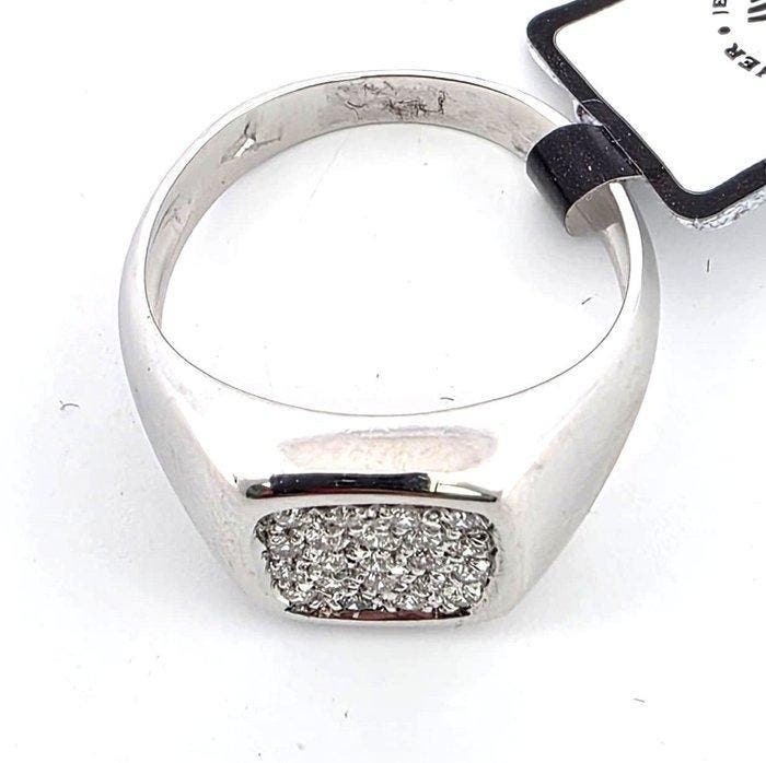 Ring - 18 karaat Witgoud - 0.20ct. tw. Diamant (Natuurlijk), Handtassen en Accessoires, Ringen