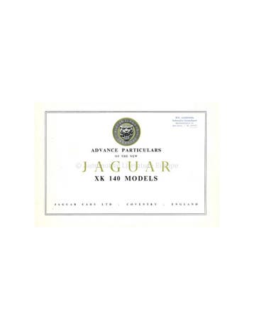 1953 JAGUAR XK 140 BROCHURE ENGELS