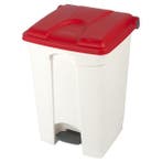 Pedaalemmer | Kunststof (Wit/Rood) | 45L | Klapdeksel |, Verzenden, Nieuw in verpakking