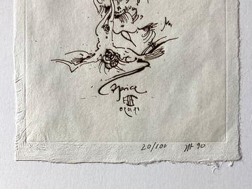 Horst Janssen (XX) - Selbst zu Caprice, Antiek en Kunst