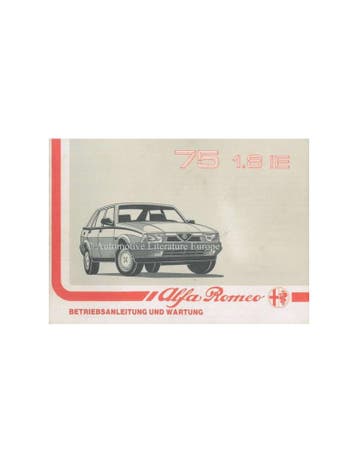 1989 ALFA ROMEO 75 INSTRUCTIEBOEKJE NEDERLANDS