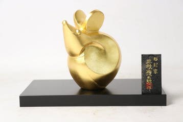 Gold Rat, Red Boar and Bronze Ox Zodiac Trio - Beeldje Hars