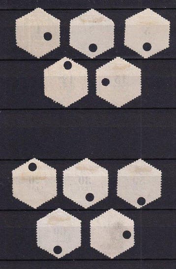 Pays-Bas 1877 - 10 timbres télégraphiques