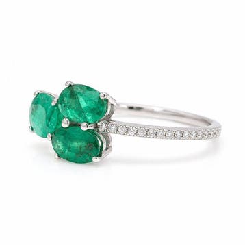 Zonder minimumprijs - Ring Platina - 1.84ct. tw. Smaragd -, Nieuw