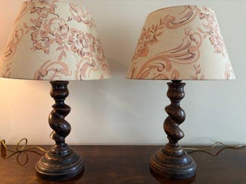 Mulberry - Tafellamp (2) - Hout - Tablelamp short spiral