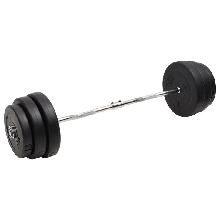 vidaXL Halter gebogen met gewichten 90 kg, Sport en Fitness, Fitnessmaterialen, Nieuw, Verzenden