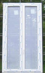 pvc raam , chassis , venster 110 x 209 wit / kwartsgrijs, Bricolage & Construction, Ophalen of Verzenden, Raamkozijn