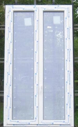 pvc raam , chassis , venster 110 x 209 wit / kwartsgrijs, Bricolage & Construction, Châssis & Portes coulissantes, Enlèvement ou Envoi