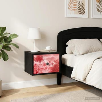 vidaXL Wandkastje voor Bed AACHEN Zwart eiken 36 x 33 x 25, Verzenden