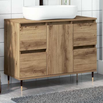 vidaXL Badkamerkast 80x33x60 cm bewerkt hout artisanaal, Verzenden, Nieuw