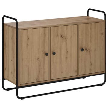 vidaXL Dressoir Artisanaal eiken 102 x 35 x 75 cm Bewerkt, Verzenden, Nieuw