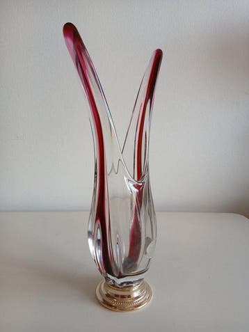 Val Saint Lambert - Vase - Cristal, Métal - Pas de prix de