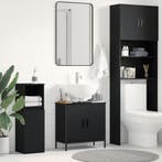 vidaXL Wastafel kabinet voor de badkamer Zwart Eiken 60 x 30, Verzenden, Nieuw