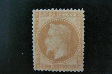 France 1868 - Napoléon III 10 cent dentelé avec charnière., Postzegels en Munten, Gestempeld