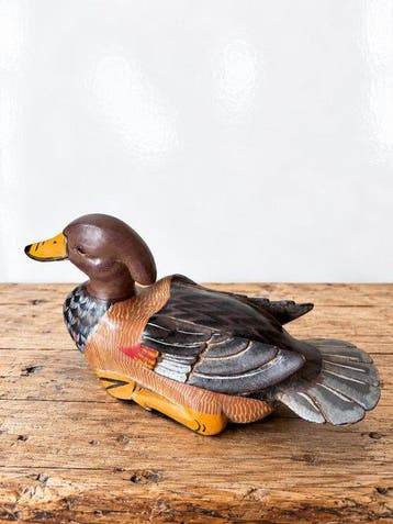 Lokeend - Vintage Folk Art Duck Decoy – Hand-Carved & Finely