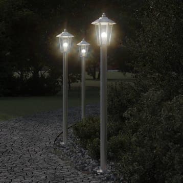 vidaXL Vloerlamp voor buiten 3 st 120 cm roestvrijstaal, Verzenden, Nieuw