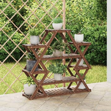 vidaXL Plantenstandaard 110x25x105 cm massief vurenhout, Verzenden
