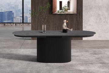 Lagos eettafel uitschuifbaar, kleur donkerbruin (nieuw), Nieuw, Overige materialen