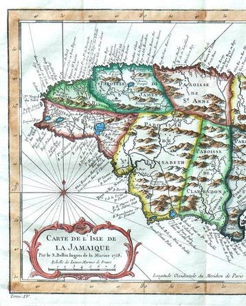 Jamaïque - Jamaïque; N. Bellin - Carte de lIsle de la