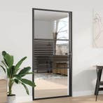vidaXL Glazen deur Gestreept Zwart 102,5 x 3,5 x 201,5 cm, Doe-het-zelf en Bouw, Deuren en Vliegenramen, Verzenden, Nieuw