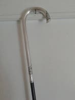 Wandelstok - eboniseerd hout zilver 925 - met toewijding in, Antiek en Kunst