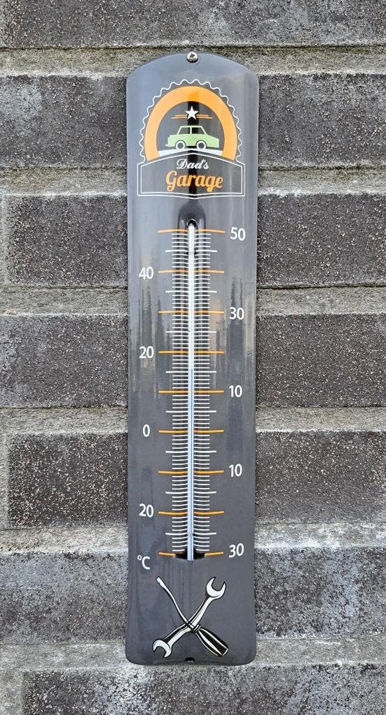 Emaille thermometer Dad's garage, Verzamelen, Merken en Reclamevoorwerpen, Verzenden