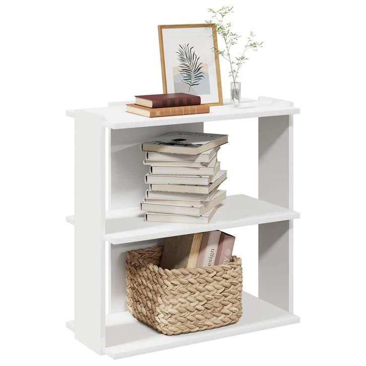 vidaXL Boekenkast 3-laags 60x30x60 cm bewerkt hout wit, Huis en Inrichting, Kasten | Boekenkasten, Nieuw, Verzenden