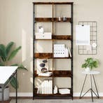 vidaXL Boekenrek 78,5x33x188,5 cm bewerkt hout gerookt, Verzenden, Nieuw