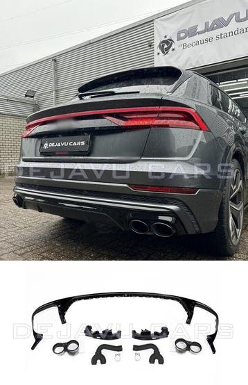 SQ8 Look Diffuser + Uitlaat tips voor Audi Q8 SUV S line SQ8, Ophalen of Verzenden