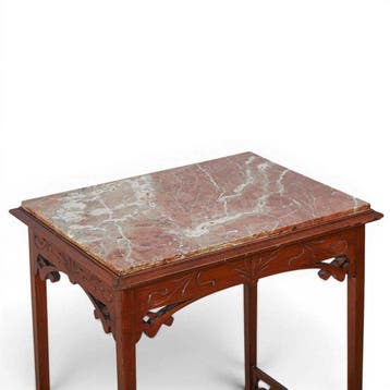 Bijzettafel - Marmer, Hout