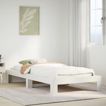 vidaXL Bedframe zonder matras massief grenenhout wit 75x190, Verzenden