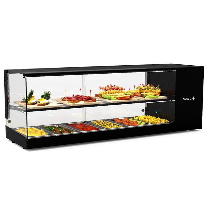 Tapasvitrine | LOGIC | Zwart | 6x 1/3 GN | +2°C/+6°C |, Zakelijke goederen, Horeca | Keukenapparatuur, Nieuw in verpakking, Verzenden
