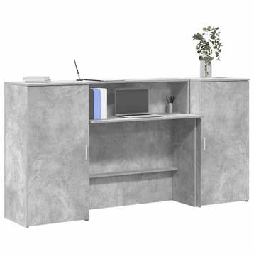 vidaXL Receptiebalie 200x50x103,5 cm bewerkt hout betongrijs, Verzenden