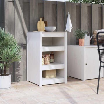 vidaXL Keuken Kast MEPPEL Wit 55 x 55 x 92 cm Massief, Verzenden, Nieuw