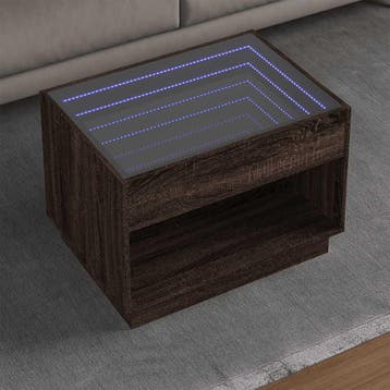 vidaXL Salontafel met Infinity LED 70x50x50 cm bruin, Verzenden, Nieuw