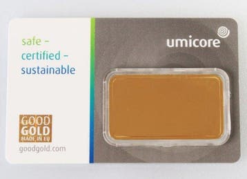 1 Troy Ounce - Goud .999 - Umicore - Verzegeld en met, Postzegels en Munten