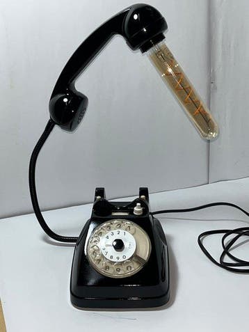 telefono lampada - Lampe de table - PVC, laiton, métal