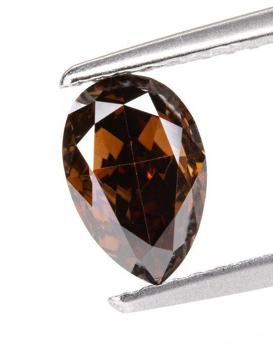 1 pcs Diamant (Natuurlijk gekleurd) - 1.04 ct - Peer - Fancy, Bijoux, Sacs & Beauté, Pierres précieuses