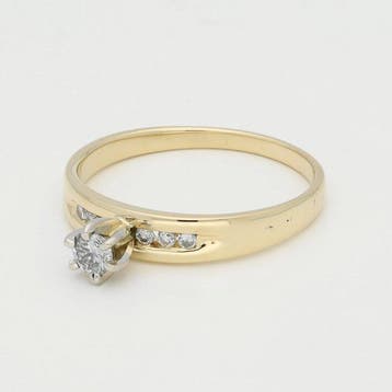 Bague - 14 carats Or jaune Diamant (Naturelle), Nieuw