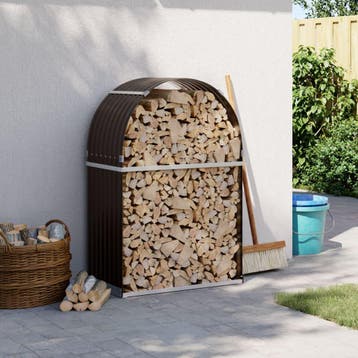 vidaXL Haardhoutopslag 80x45x120 cm gegalvaniseerd staal, Tuin en Terras, Brandhout, Verzenden