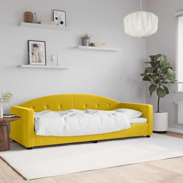 vidaXL Slaapbank 80x200 cm fluweel geel, Verzenden