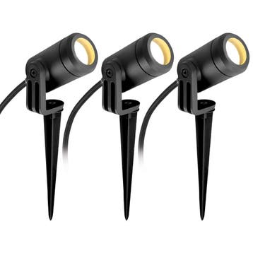 Tuinspots 3x Mini LED Spike Tuinspot Matzwart, Overige materialen, Verzenden, Minder dan 50 watt, Nieuw