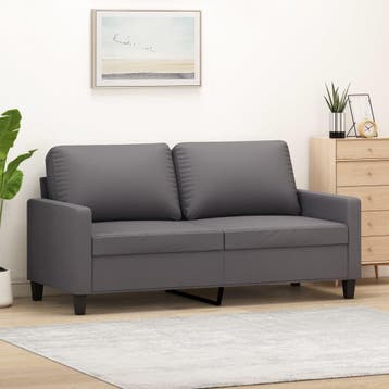 vidaXL Tweezitsbank / zetel 140 cm kunstleer grijs, Verzenden
