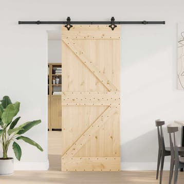 vidaXL Schuifdeur NARVIK Naturel en Zwart 85 x 210 cm (213,5, Verzenden, Nieuw
