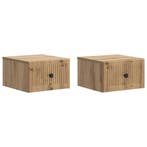 vidaXL Muurbevestigde Nachttafel 2 pcs Artisanaal eiken, Verzenden, Nieuw