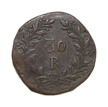Inde portugaise. D. Maria II (1834-1853). 30 Réis (½ Tanga)