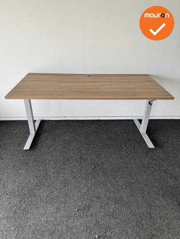 LINAK slinger zit-sta bureau - 160x80cm - Zilvergrijs onders, Werkplek, Ophalen of Verzenden, Gebruikt, Bureau